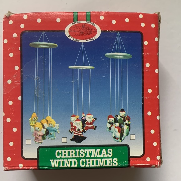 Vintage Wind Chimes Christmas Angel River Grove Pottery Works Set Of Thr… - Picture 2 of 5